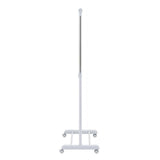 Adjustable Metal Rolling Garment Rack, Clothes Organizer with Wheels, Chrome & White, Portable Wardrobe