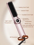 Straightening comb, 2-in-1 ionic hot comb with dense teeth, 15-level temperature