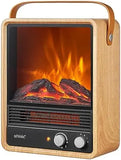 Shinic 1500W Electric Fireplace Heater with Realistic Flame for Home, Office