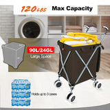 Series Folding Shopping Cart with Wheels, Grocery Cart with Removable Canvas with Cover, Lightweight Utility Cart