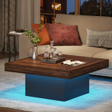 Engineered Wood Low Coffee Table for Living Room Rustic Brown & Black