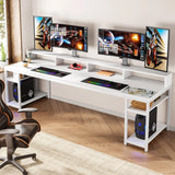 Tribesigns 78.74 Inches Extra Long Two-Person Desk, Double Computer Desk