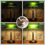 Green Glass Bankers Desk Lamp for Study, Office, LED Bulb Included