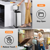 8 Gallon Step Trash Can, Square Fingerprint-Proof Garage