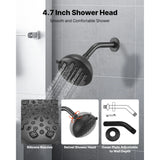 SucceBuy Tub and Shower Faucet Set with Rainfall Shower Head and Spout Single-Handle Tub Trim Kit with Pressure