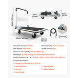 SucceBuy 330/660 lbs Foldable Push Cart Dolly with Swivel Wheels