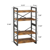 Bookshelf, Dorm Desk Hutch, Desk Shelf Organizer, 4 Tier Stackable Bookcase, Adjustable