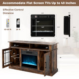 TV Stand with Electric Fireplace LED Lights Remote Controls Storage Cabinets