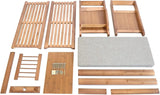 2Tier Shoe Rack Bench 31 Inch Entryway Bench with Storage Basket for Living Room