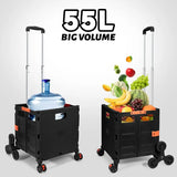 SELORSS Folding Utility Cart Portable Rolling Crate Handcart with Stair Climbing Wheels