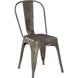 Furmax Metal Dining Chair Indoor-Outdoor Use Stackable Classic Trattoria Chair Chic Dining Bistro Cafe