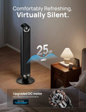 Smart Tower Fan for Bedroom, 90° Oscillating Floor Fan, 28ft/s, 25dB Quiet