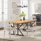 Tribesigns Dining Table for 6 People, 70.8-Inch Rectangular Wood Dining Table