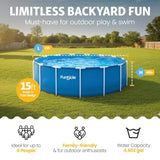 Outdoor above ground swimming pool, 15' x 48 round, durable vinyl material