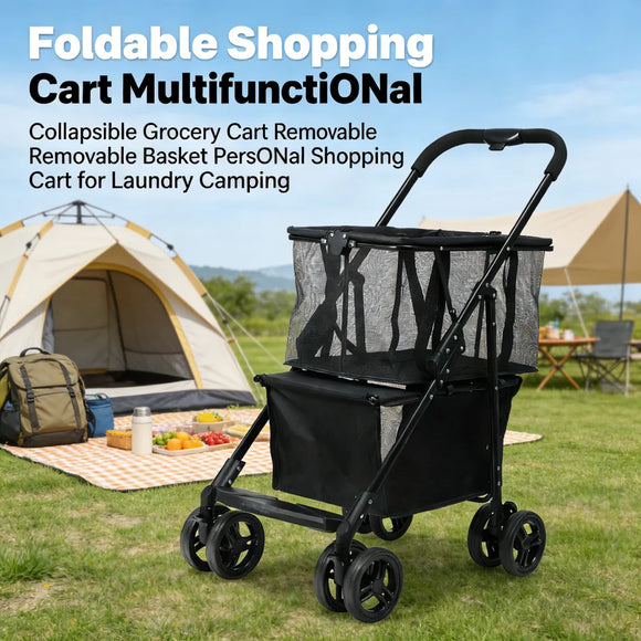Portable Shopping Cart Multifunctional Collapsible Grocery Cart Remova ...