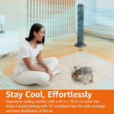 40" Oscillating Digital Tower Fan with Powerful Airflow for Bedroom Office