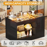 Glass Tabletop, Lights & Jewelry Organizer for Bedroom Dressing Room