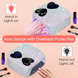 UV LED Nail Lamp Cordless 80W Rechargeable UV Light for Gel Nails Professional Gel Light Dryer