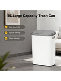 Large Capacity Push Button Bathroom Trash Can With Lid Space Saving Design