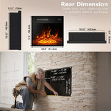 18Inch Electric Fireplace Insert, Freestanding & Recessed Electric Stove