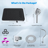 Upgraded 5-spray 13'' Shower Head, High Pressure Rainfall Shower Head, Dual Showerhead