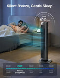 30 Inch Oscillating Tower Fan with 3 Speed Settings and Auto-off Timer