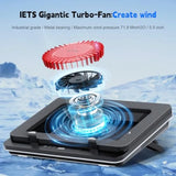 Gaming laptop cooling pad for 14.1-19.3 inch laptops, sealed foam and aluminum
