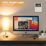Gold Touch Table Lamps Set - 3 Way Dimmable Bedroom Lamps with USB