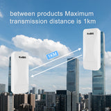 KuWFi 2.4G Wireless Bridge 300Mbps Outdoor CPE Wi Fi Signal PTP Long Range