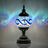 Turkish Moroccan Table Lamp Lantern with Handmade Mosaic Glass Lampshade