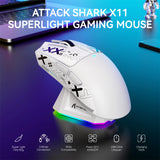 ATTACK SHARK X11 Lightweight Wireless Gaming Mouse with RGB Charging Dock