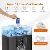 12-Sheet Cross Cut Shredder for Home Office, 5.5 Gal Pullout Bin