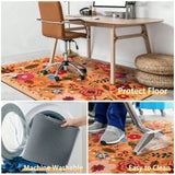 Office Chair Mat for Hardwood and Tile FloorBoho Floral 36"x48" Computer Chair Mat