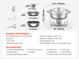 SucceBuy 4 Pack Chafing Dish Buffet Set Stainless Steel Chafer w/4 Full Size Pan