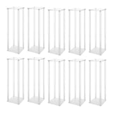10Pcs Acrylic Vase Wedding Flower Stands Set, 23.6"H Clear Column Rack Geometric Display Stand