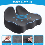 Memory Foam Seat Cushion for Office Chair, Ergonomic Curved Design for Sciatica