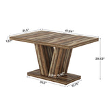Tribesigns 47-Inch Dining Table for 4-6, White Kitchen Dinner Table with Heavy Duty Pedestal