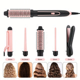 Heikki Vision 5-in-1 Curling Iron Set, including a curling comb and 4 interchangeable