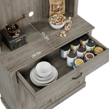 Kitchen Pantry Cabinet, 71 in Tall Kitchen Hutch Storage Cabinet with Microwave Stand