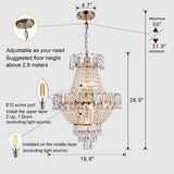 ARLGSITE Luxury Gold Crystal Chandelier Elegant Dazzling K9 Crystals Ceiling Light for Living Room Dining Room Hallway-Gold