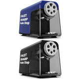 Electric Pencil Sharpener Heavy Duty 6 Holes 2 Pack Blue + Black