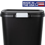 2 Pack Kitchen Trash Can 13 Gallon Plastic Odor-Blocking Touch-Top Garbage Bin with Push Button