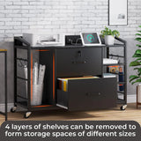44" File Cabinet, Filing Cabinets fits Legal, Letter, A4 Size, 2 Drawer Office