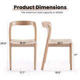 Farini Set of 2 Ash Wood Stackable Dining Chair Mid Century Modern