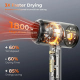 Portable Ionic Hair Dryer with Diffuser for All Hair Types - Low Noise
