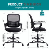 JHK Ergonomic Mesh Backrest Office Desk Chair Adjustable Height Computer Rolling Work Swivel Gaming Chairs