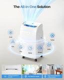 12000BTU 4-in-1 Cools 600 Sq.Ft, Quiet AC Unit with Fan & Dehumidifier