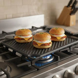 3-in-1 Cast Iron Grill Press Set Dual-sided Rectangular Round Grid Press Flat for Panini