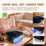 UV LED Nail Lamp with UV GlovesMagnetic Metal Mirror Base Cordless Nail Dryer Gel Polish Curing Light