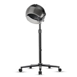 Salon and home use hooded hair dryer with adjustable height, stainless steel construction,